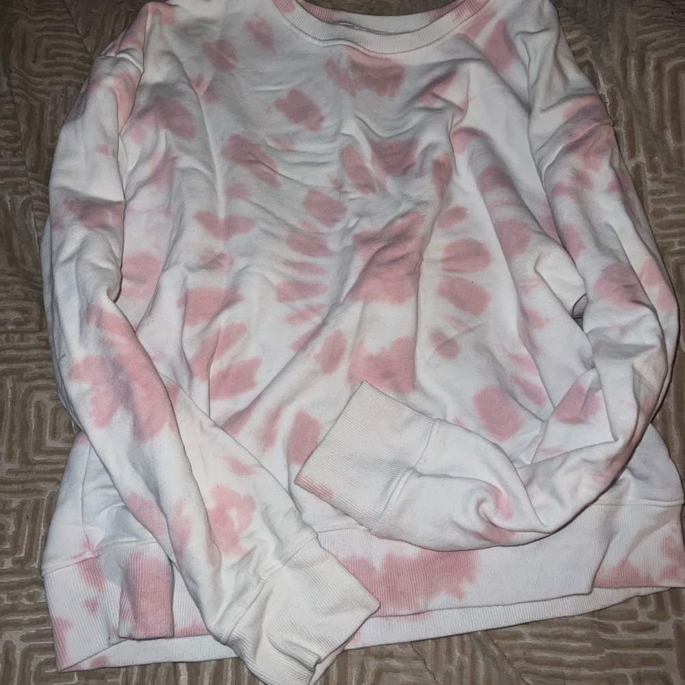Time and Tru brand Pink and White Tie-Dye Sweatshirt size L #595